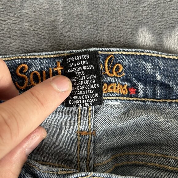 Vintage Southpole Jeans Women/Junior's Stretch Bootcut Size 11 Y2K White Wash - Picture 8 of 10